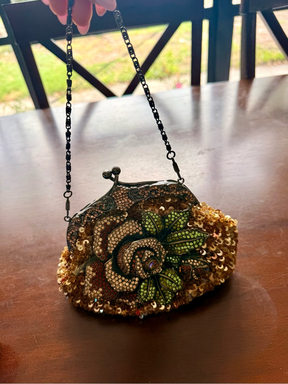 Letty vintage evening bag sparkly with rhinestones - Picture 2 of 5